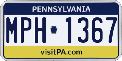 PA license plate MPH1367