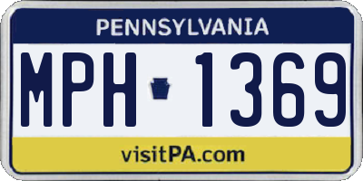 PA license plate MPH1369