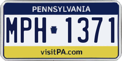 PA license plate MPH1371