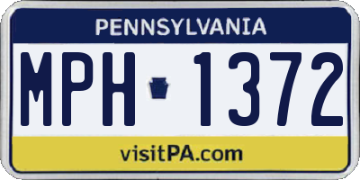 PA license plate MPH1372