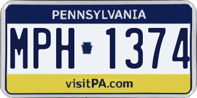 PA license plate MPH1374