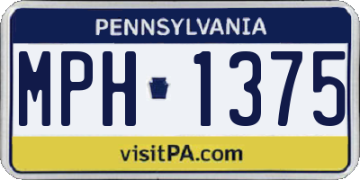 PA license plate MPH1375
