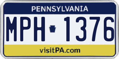 PA license plate MPH1376