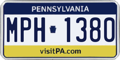 PA license plate MPH1380