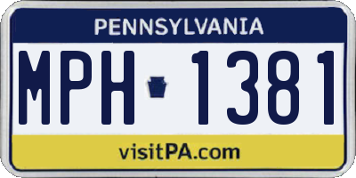 PA license plate MPH1381