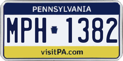 PA license plate MPH1382