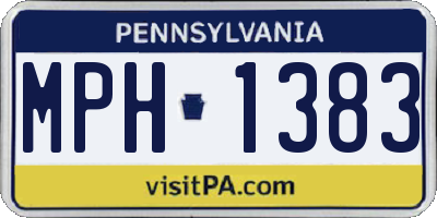 PA license plate MPH1383