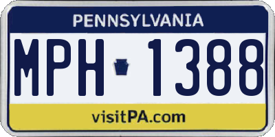 PA license plate MPH1388