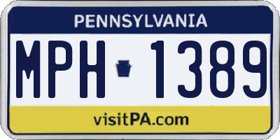 PA license plate MPH1389