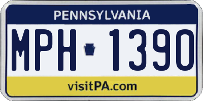 PA license plate MPH1390