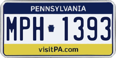 PA license plate MPH1393