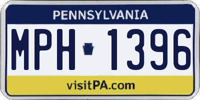 PA license plate MPH1396