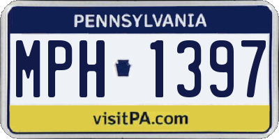 PA license plate MPH1397