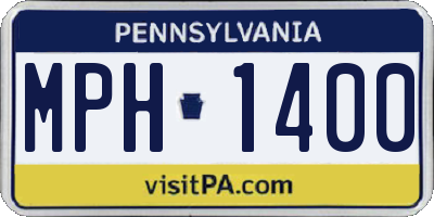 PA license plate MPH1400