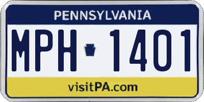 PA license plate MPH1401