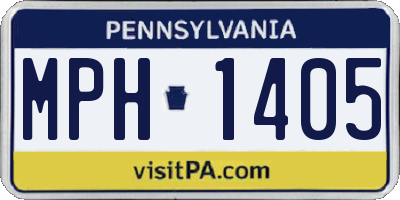 PA license plate MPH1405