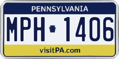 PA license plate MPH1406