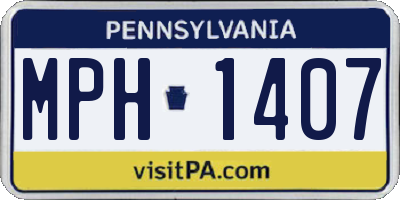 PA license plate MPH1407