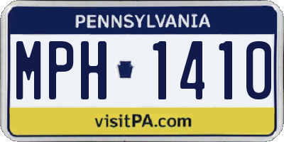 PA license plate MPH1410