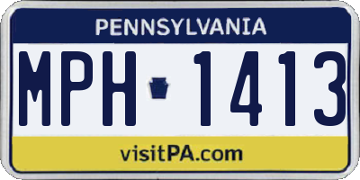 PA license plate MPH1413