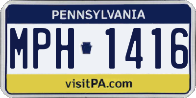 PA license plate MPH1416