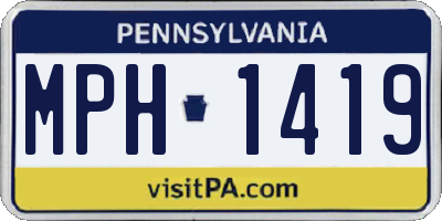 PA license plate MPH1419