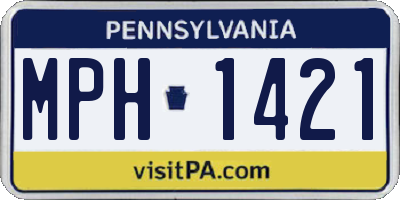 PA license plate MPH1421