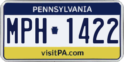 PA license plate MPH1422