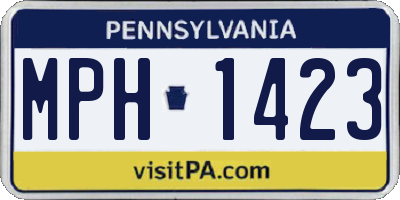 PA license plate MPH1423