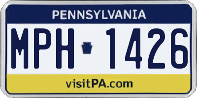 PA license plate MPH1426