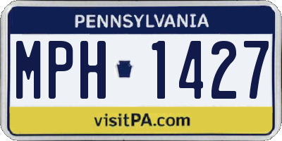 PA license plate MPH1427