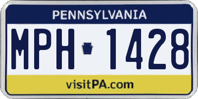 PA license plate MPH1428