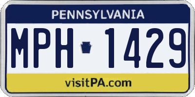 PA license plate MPH1429