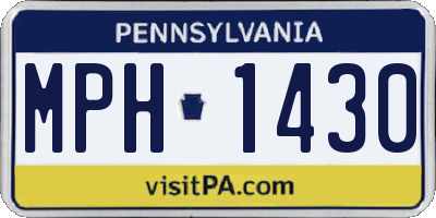 PA license plate MPH1430