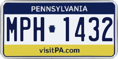 PA license plate MPH1432