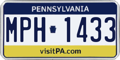 PA license plate MPH1433