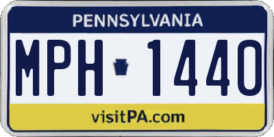 PA license plate MPH1440
