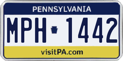 PA license plate MPH1442