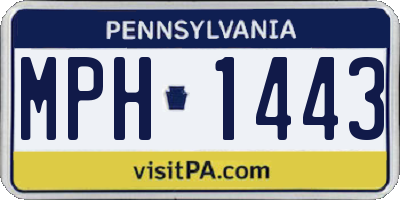 PA license plate MPH1443