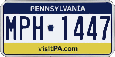 PA license plate MPH1447