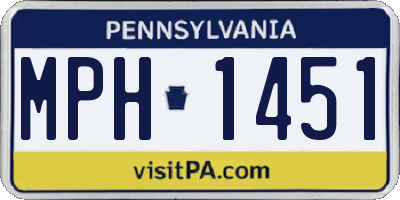 PA license plate MPH1451