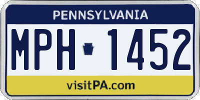 PA license plate MPH1452