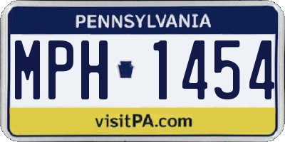 PA license plate MPH1454