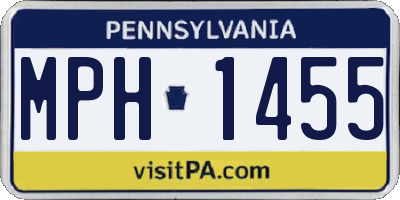 PA license plate MPH1455