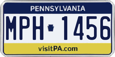 PA license plate MPH1456