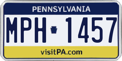 PA license plate MPH1457