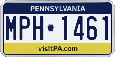 PA license plate MPH1461
