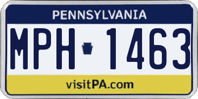 PA license plate MPH1463