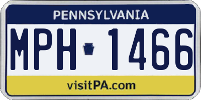 PA license plate MPH1466