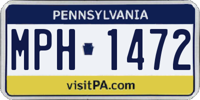 PA license plate MPH1472